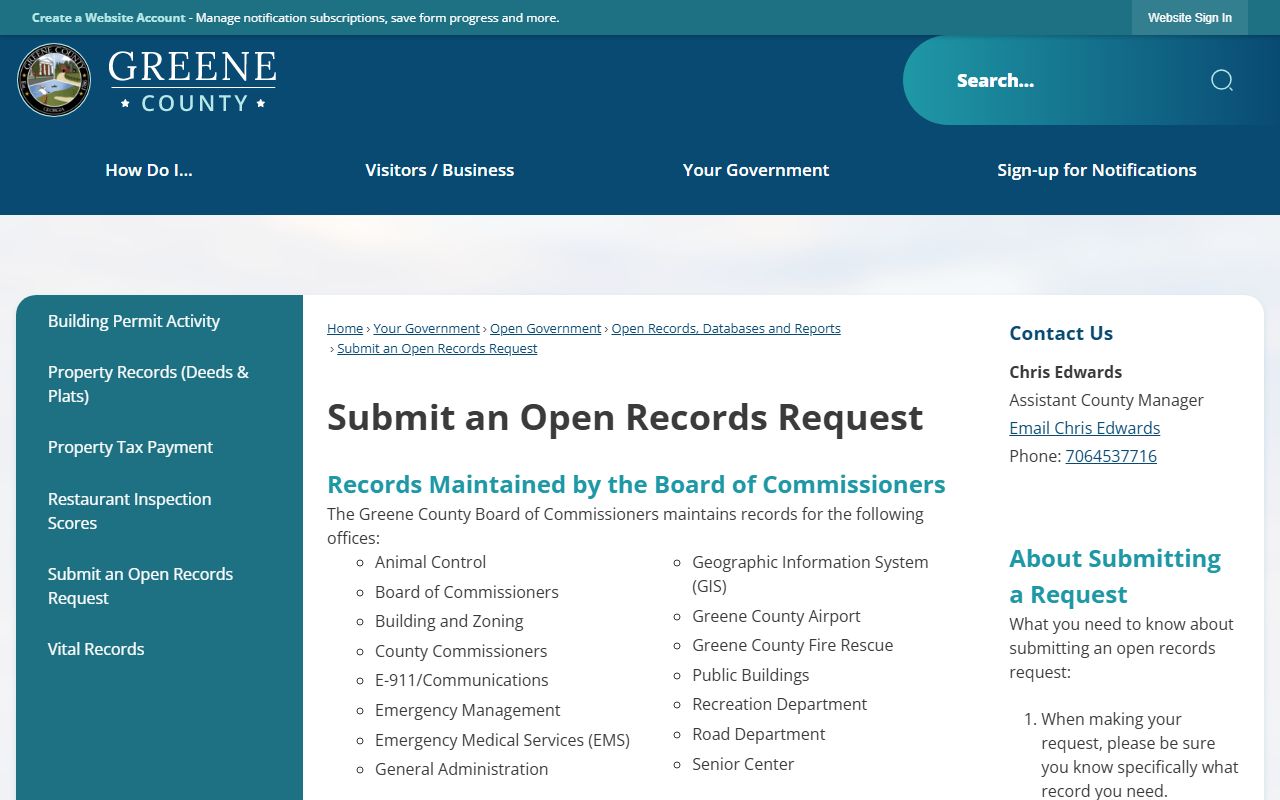 Greene County Clerk records open records request form
