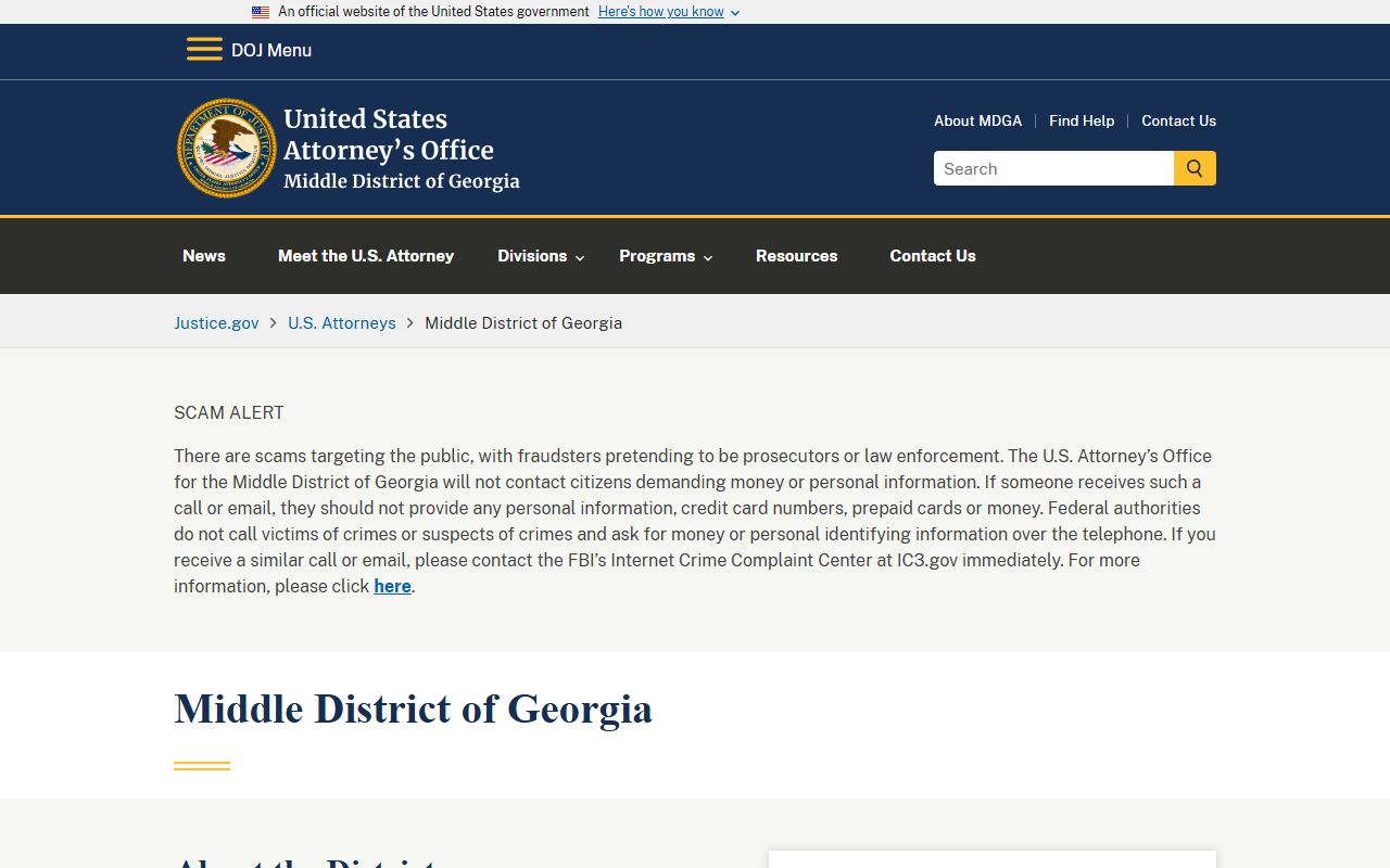 Greene County criminal court records U.S. Attorney Middle District
