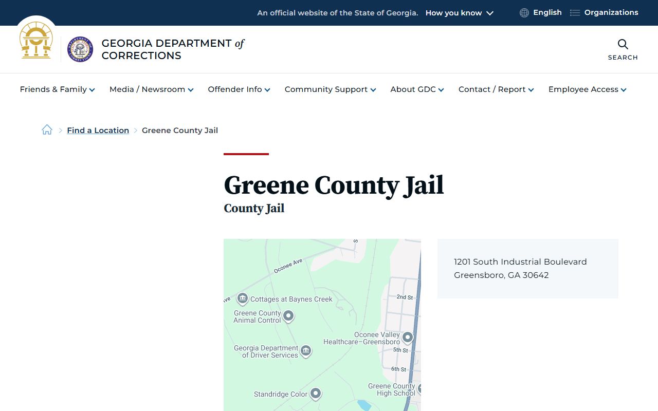 Greene County inmate records GDC Greene County Jail listing