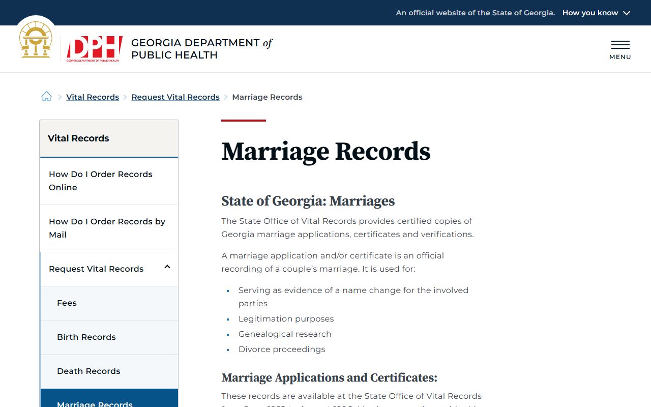 Georgia DPH marriage records for Greene County marriage records