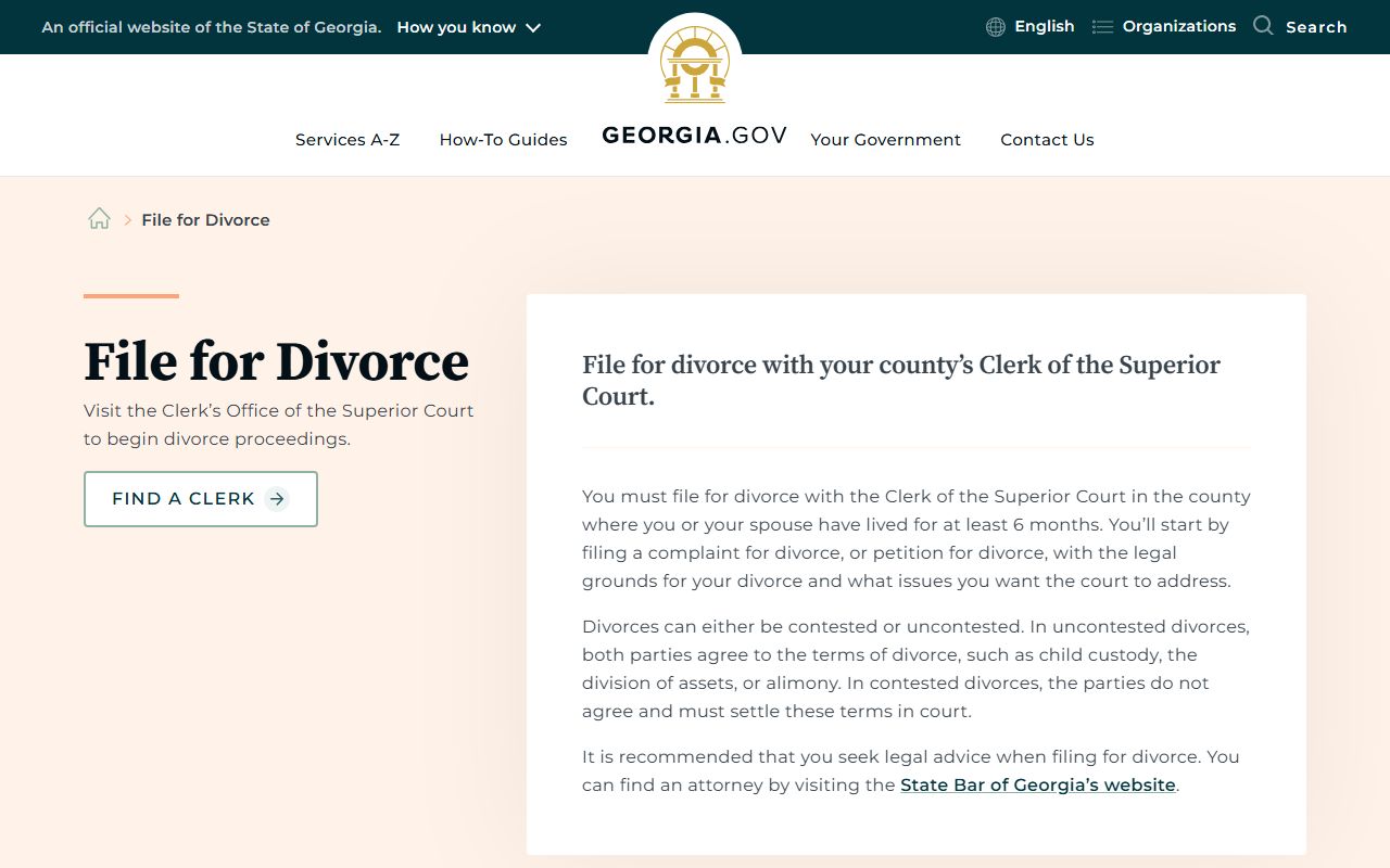Georgia divorce filing guidance for Greene County divorce records
