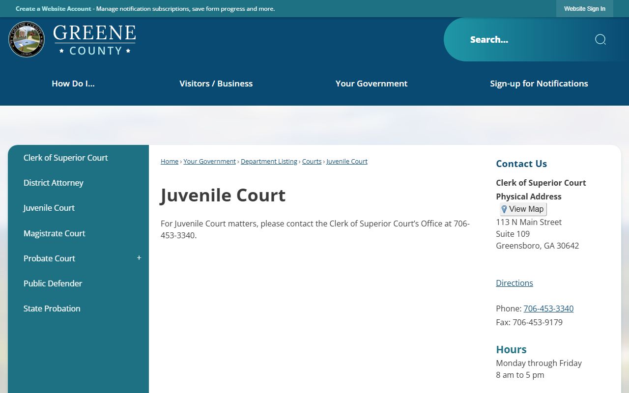 Greene County warrant records Juvenile Court restrictions source